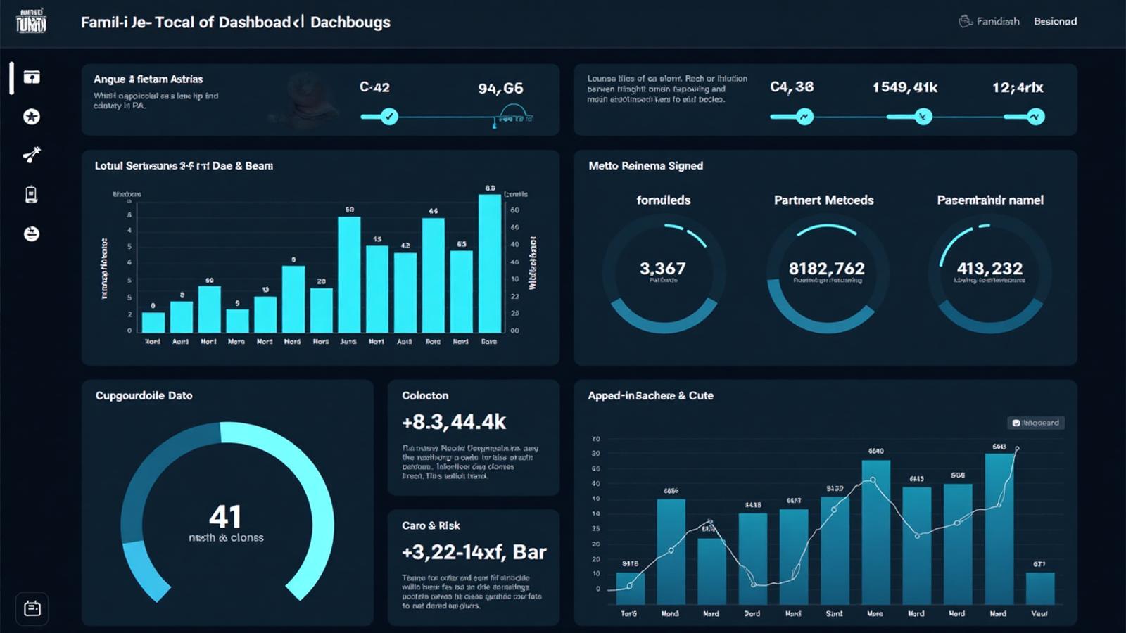 Dashboard mostrando sinais de qualidade de parceria tecnológica